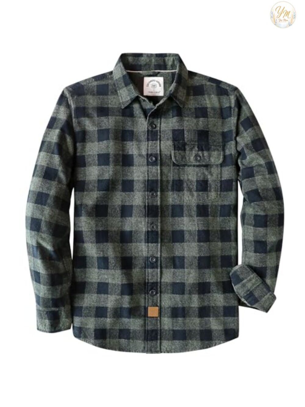 Men's Flannel Shirt Cotton Plaid Button Down Long Sleeve Casual Camping